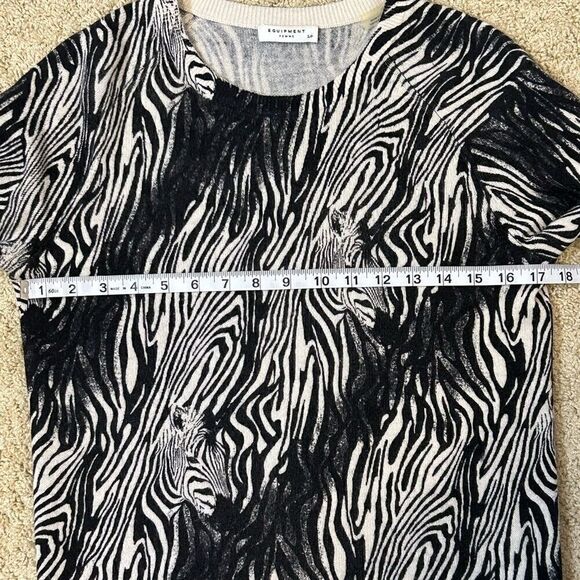 Equipment Femme Sloane 100% cashmere zebra print crewneck sweater size S/P BIN L - Picture 7 of 10